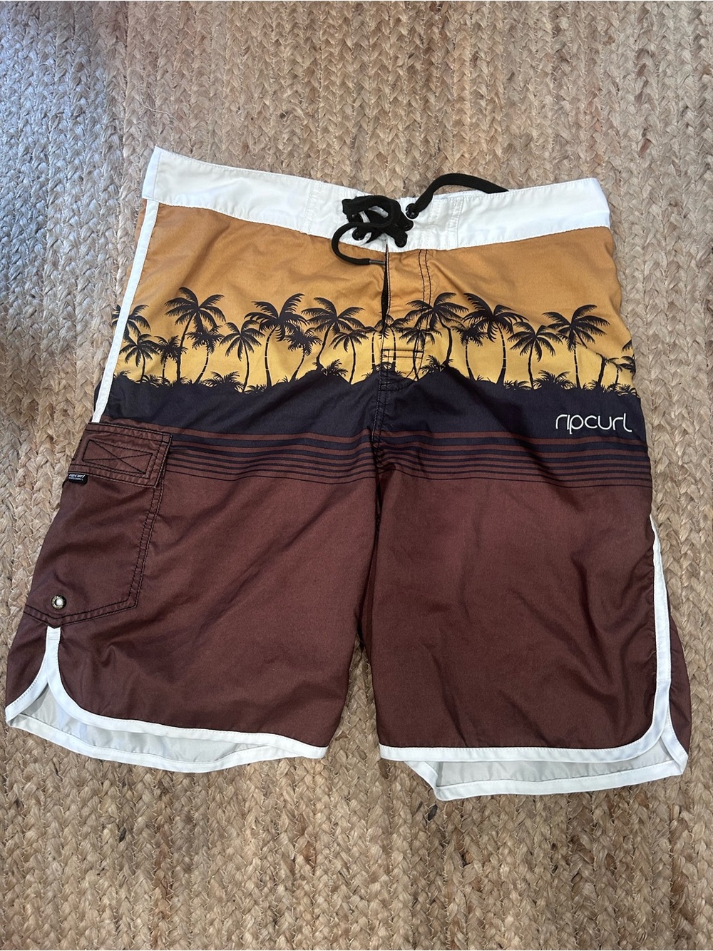 🏝️Rip Curl Men’s Pool, Beach, Palm-Print Board Shorts - Lightweight, Quick Dry